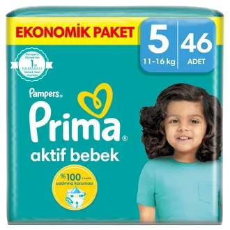 Prima Aktif Bebek Ekonomik Paket 5 Beden 11-18 Kg 46 Adet