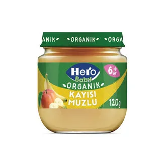 Hero Baby Organik Kayısı Muz Püreli Kavanoz Mama 120 G