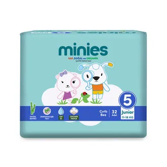 Minies Bebek Bezi Junior 5 Beden 11-18 Kg 32 Adet