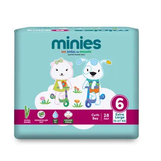 Minies Bebek Bezi Extra Large 6 Beden 15-27 Kg 28'li