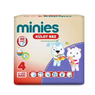 Minies Külot Bez 4 Numara Maxi 8-14 Kg 30'lu