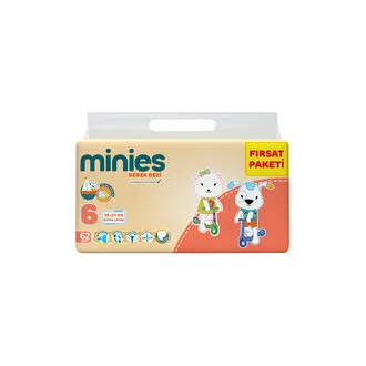 Minies Fırsat Paketi 6 No Xlarge 15 - 27 Kg 62'li