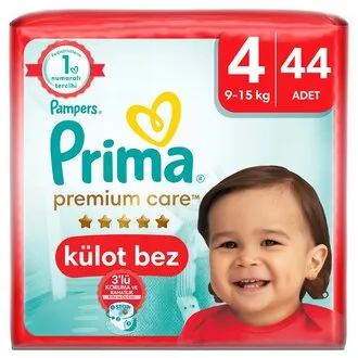 Prima Külot Bebek Bezi Premium Care 4 Numara 44'lü 9-15 kg