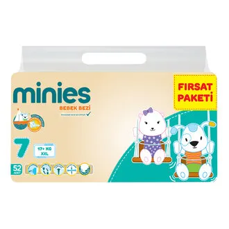 Minies Fırsat Paket 7 No XXL 17 + Kg 52'li