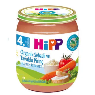 Hipp Organik Pirinçli ve Tavuklu Sebze 125 G