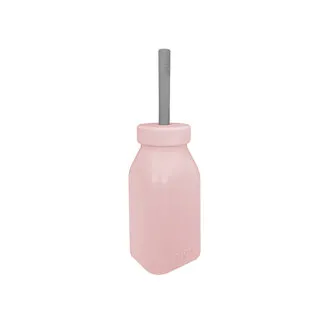 Oioi Şişe + Pipet Pinky Pink / Powder Grey