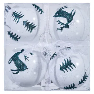 Snow Angels 8 cm 4'lü Yılbaşı Topu