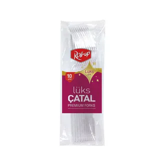 Roll-Up Plastik Lüks Çatal 10'lu