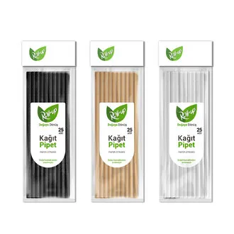 Roll-Up Doğaya Dönüş Kağıt Pipet 25'li