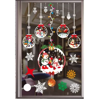 Snow Angels Plastik Yılbaşı Pencere Çıkartma