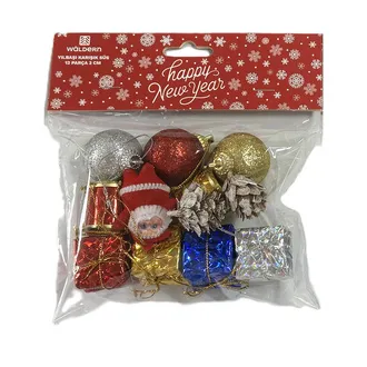 Waldern Yılbaşı Karışık Süs 12'li 3 Cm