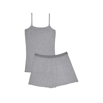 Brix Kadın İnce Askılı Şortlu Takım Gri L