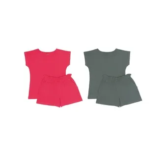 Brix Kız Çocuk Cepli Şortlu Kollu Takım 5-12 Yaş