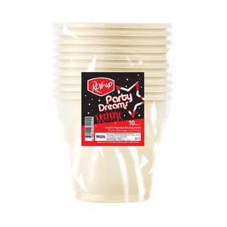 Roll-Up Party Dreams Meşrubat Bardağı Krem 10'lu