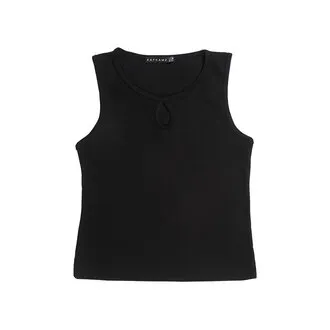 Kafkame Fitilli Crop Atlet Siyah S - XL