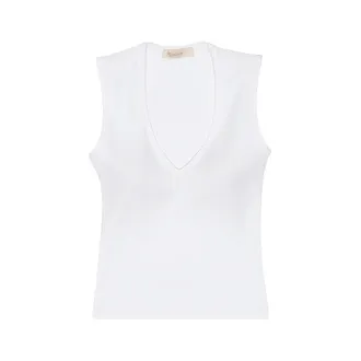 S Design V Yaka Bluz Beyaz M